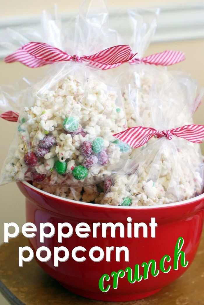 Peppermint Popcorn Crunch - Bake at 350°